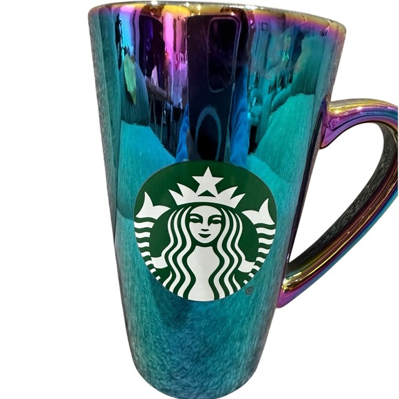 Starbucks Coffee Mug 16 Ounce Rainbow Holographic Iridescent 2022 Holiday Mug. - Picture 5 of 8